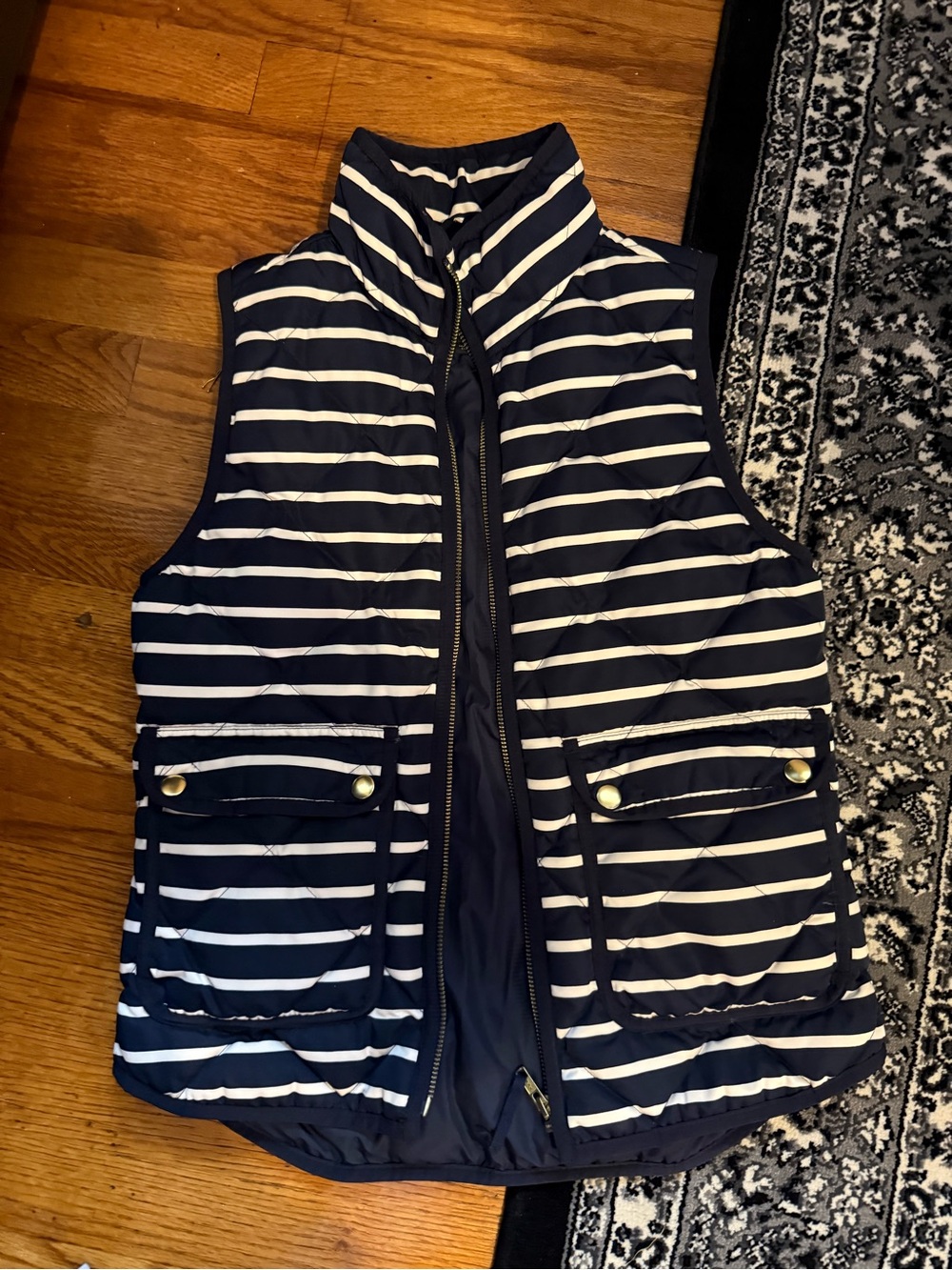 Jcrew navy stripe vest xxs